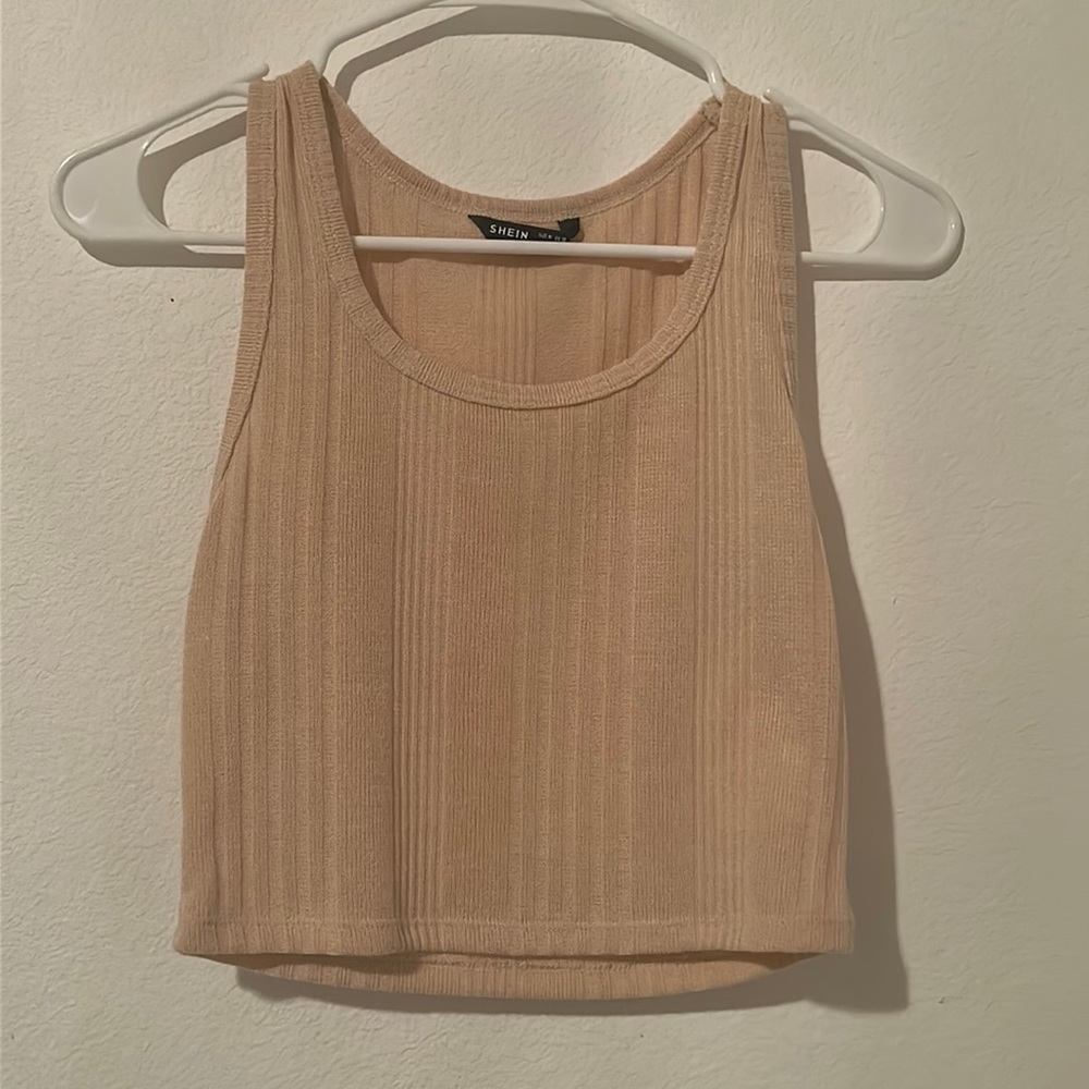 Beige Tank Crop Top